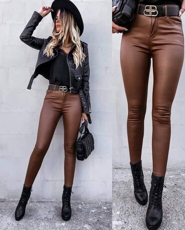 Pantalone: ⬆️⬆️⬆️ pantlone od eko koze sa elastinom za vitkiji i puniji stas u — 6