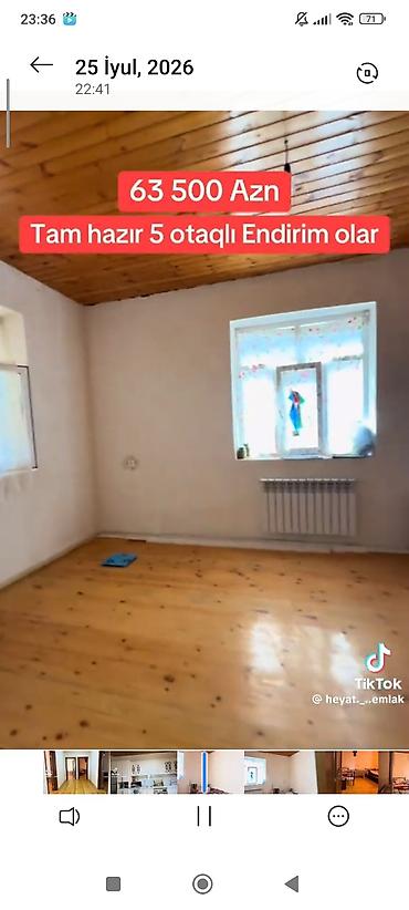 yevlaxda satilan evler: Tam hazır 5 otaqlı həyət evi. - Geniş dəhlizli planlama, otaqlar — 3