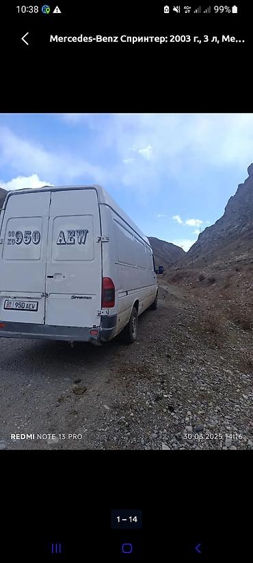 ж30 540: Mercedes-Benz Спринтер: 2003 г., 2.9 л, Механика, Дизель, Бус — 1