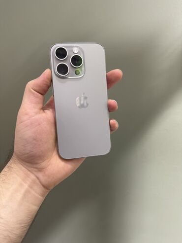i̇pona: IPhone 15 Pro, 256 GB, Natural Titanium, Zəmanət, Face ID