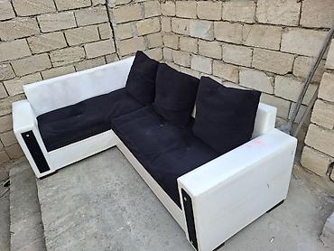 kunc divan: Ağ-qara künc divan - L formalı, 2 hissədən ibarət künc divan - Rəng — 4