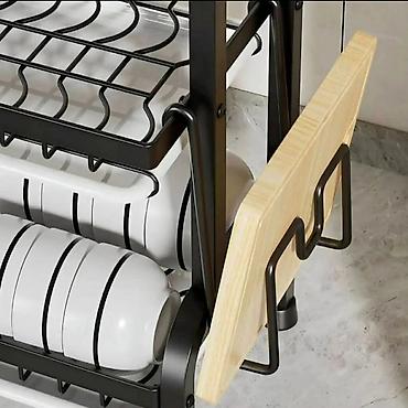 luster ikea: Troslojni kuhinjski stalak/ocjeđivač za posuđe sa bočnim držačima - — 3