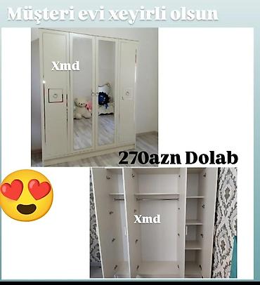 boy guzguler: Yeni, 4 qapılı, Güzgülü, Bej, Açılan, Düz dolab — 1