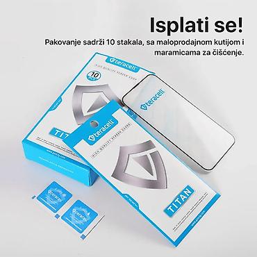 Zaštitne folije i stakla za telefone: Zastitno staklo Teracell Titan 2.5D 10u1 za iPhone 7/8 crni. Kataloški — 3