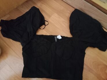 xxxl majice: H&M, M (EU 38), Single-colored, color - Black