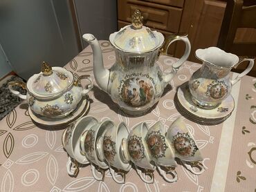 madonna servisler: Çay dəsti, rəng - Ağ, Kobalt, 6 nəfərlik, Almaniya