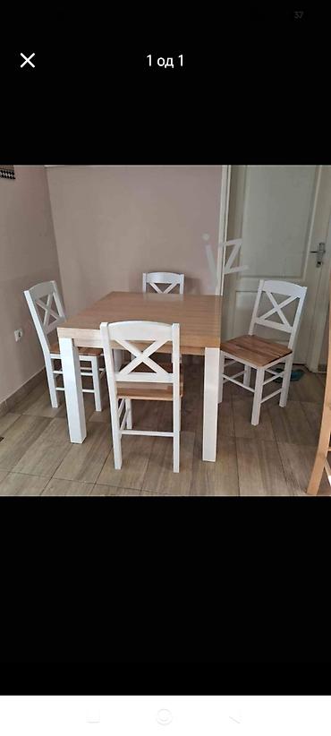 ikea ormari srbija: Trpezarijski set – sto i 4 stolice - Dizajn: skandinavski/rustični — 1