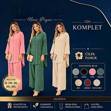 la struk: 5000 ​Komplet sa pantalonama (Čilek pamuk) ​Dostupne veličine: XL — 1