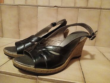 srebrne sandale na malu petu: Sandale, Ara, 36