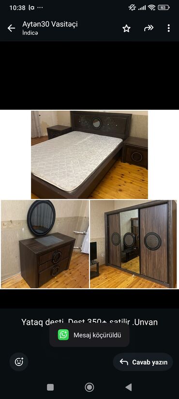 Mətbəx mebeli: Yataq desti .Dest 350₼ satilir .Unvan Bineqedi. Aytən 20