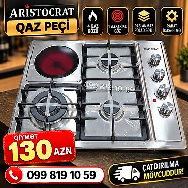 Aristocrat qaz peçi – kombinə edilmiş bişirmə paneli - 4 qaz gözü + 1