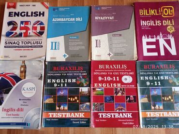 İngilis dili dinləmə, qrammatika,test kitabları