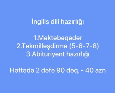 Xarici dil kursları: Xarici dil kursları | İngilis dili | Böyüklər üçün, Uşaqlar üçün | Abituriyentlər üçün