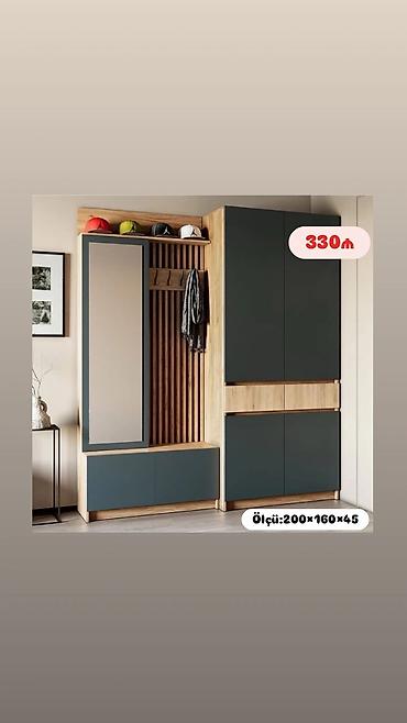 kunc dolablar: Dəhliz üçün künc qarderob-komplekt - Rəng: tünd boz (antrasit) — 1