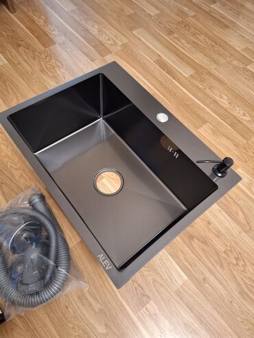 Mətbəx çanaqları: Yeni Kvadrat Mətbəx çanağı, Şkafsız, Paslanmaz polad, Pulsuz çatdırılma — 7