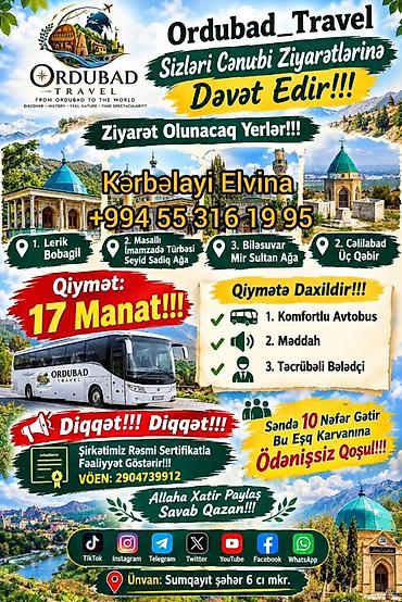 Ordubad Travel – Cənub Ziyarət Turu Ziyarət olunacaq məkanlar: -