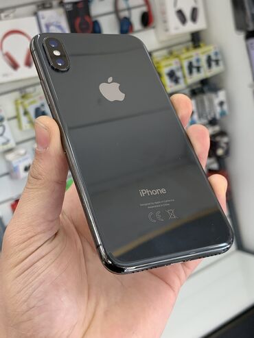 Apple iPhone: IPhone X, 64 GB, Black Titanium, Zəmanət, Face ID, Sənədlərlə