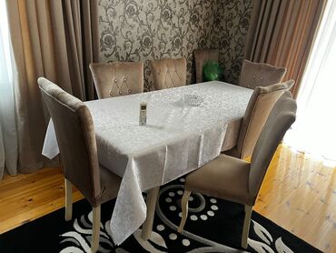 Stullar: Qonaq otağı üçün, Açılmayan, Dördbucaq masa, 6 stul