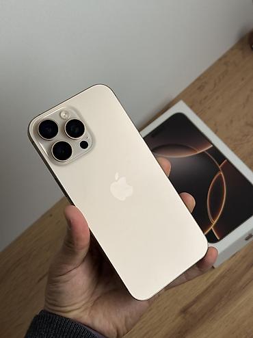 айфон не дорого: IPhone 16 Pro Max, Б/у, 256 ГБ, Desert Titanium, Защитное стекло, Чехол, Кабель, 94 % — 1