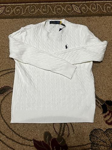 Мужской свитер, M, L, Polo Ralph Lauren, Новый, цвет - Белый, Самовывоз, Бесплатная доставка, Платная доставка