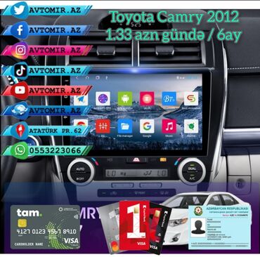 işlənmiş monitorlar: Toyota camry 2012 android monitor 1.33 azn gündə / 6ay *avtomir.Az* /