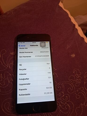 iphone 6 kabrolari: IPhone 6, 64 GB, Gümüşü
