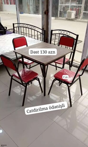 ikinci el mebel mingecevir: Balkon üçün, Yeni, Açılmayan, Dördbucaq masa, 4 stul