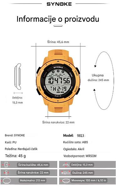 Ručni satovi: Opis Digitalni mehanizam visokog kvaliteta: SYNOKE muški sat ima — 2