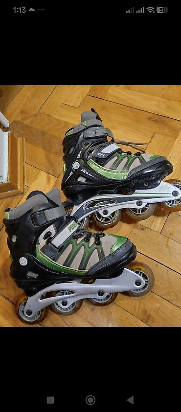 Roleri i rolšue: Roleri Power Slide – inline, 4 točka po cipeli. - Dizajn: crno‑zelena — 3