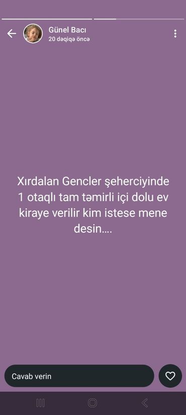 hacikend kiraye ev: Salam kirayə ev verilir abşeron rayonu xırdalan qəsəbəsi ətraflı