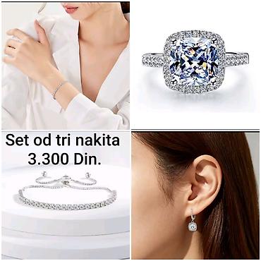 prada baletanke: Elegantni posrebreni set nakita od hirurskog čelika sa žigom S925 od — 2