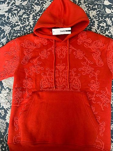 Толстовки, худи: Худи с объёмным бархатистым орнаментом - Модель: утеплённое худи с — 15