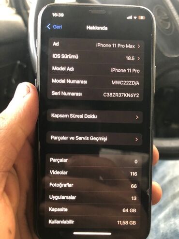 Apple iPhone: IPhone 11 Pro, 64 GB, Space Gray, Qırıq — 4