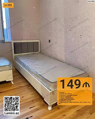 Ev üçün mebel: Tək nəfərlik çarpayı – Kod: 2968 - Ölçü: 90 × 200 sm - Mexanizm — 1