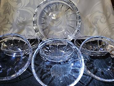 Činije: Servis cinija za poslastice itd.tezak kristal rucna obrada. Servis — 1