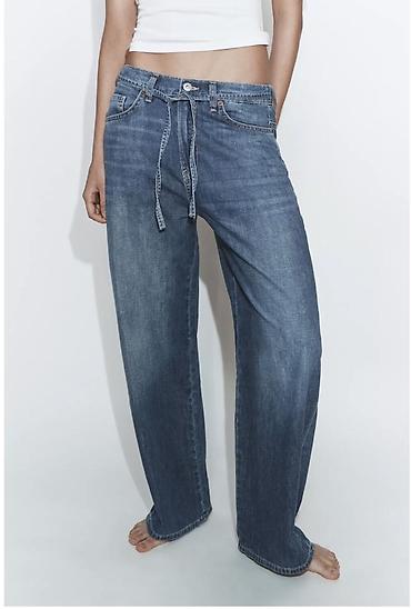 Джинсы летние женские Zara, свободный крой. Размер С-М. - Посадка
