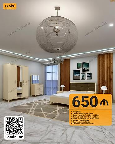 Ev üçün mebel: Yataq Dəsti – La Mini dizaynı Komplektin tərkibi: - Çarpayı: 1 ədəd — 1