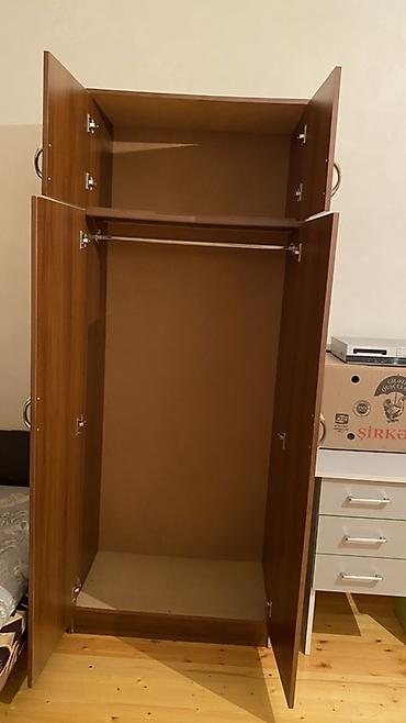 İki bölməli paltar şkafı - Material: laminat/LDSP ağac teksturalı