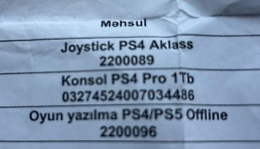 ps4 pro 250: PlayStation 4 Pro 1TB konsol dəsti - Model: PS4 Pro, 1TB yaddaş - — 2