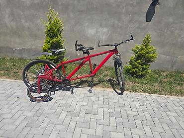 velosiped 28: Qırmızı tandem velosiped – iki nəfərlik - Çərçivə: möhkəm metal — 1