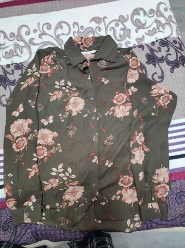 кофта блузка: Блузка, В цветочек