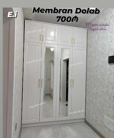 divar yataq: Membran dolab – 700₼ - Klassik üslubda ağ rəngli 6 qapılı dizayn - — 1