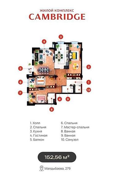Продажа квартир: 4 комнаты, 152 м², Элитка, 5 этаж, Готовая ПСО (под самоотделку) — 11