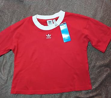 Adidas Crop Top W – ženska majica, model FM3258 - Boja: crvena sa — 4