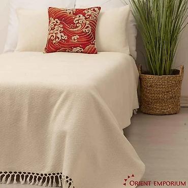 Ćebad i pokrivači: Prekrivač za krevet – jednostavan tkan, sa resama na ivicama - — 11