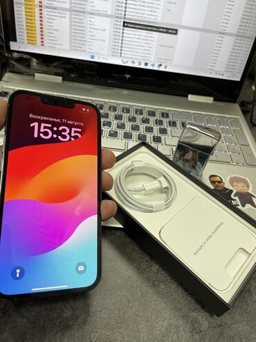 айфон 10 в рассрочку: IPhone 13 Pro, Колдонулган, 256 ГБ, Pacific Blue, Заряддоочу түзүлүш, Коргоочу айнек, Кабель, 89 %