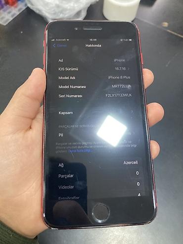 iphon 17: IPhone 8 Plus, Qırmızı, Barmaq izi — 3