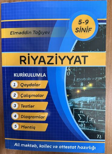 informatika test: Riyaziyyat kitabı-Elməddin Tağıyev təzədir,istifadə olunmayıb 5-9