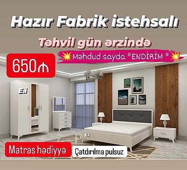 mini masa: Hazır fabrik istehsalı yataq otağı dəsti Dəst tərkibi: - 2 qapılı — 1