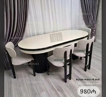 Qonaq otağı üçün, Yeni, Açılmayan, Oval masa, 6 stul lalafo.az -da Qonaq otağı üçün, Yeni, Açılmayan, Oval masa, 6 stul